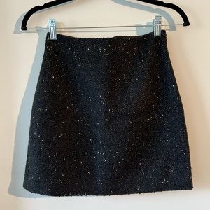 Aritzia Babaton Black gold Tweed Mini Skirt
